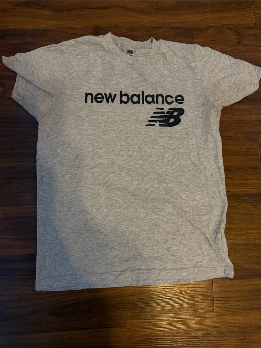 New Balance Gray Crewneck Tee with Black Logo